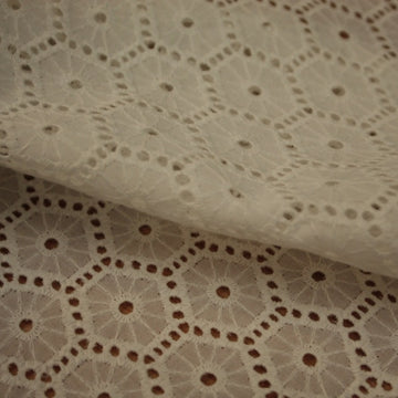Hex Wheels Ivory Embroidery