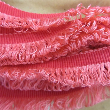 Watermelon Pink Fringe Trim - Col 15