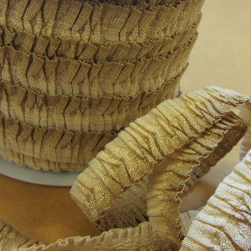 Crepon Gathered Trim - Sand/Cream