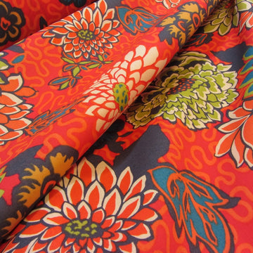 Liberty - Meandering Chrysanthemums Red Tana Lawn