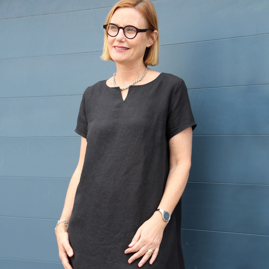 linen sheath dress pattern Shift Dress Sewing Pattern XS-XXXL Ladies Linen Dress Mini Dress Summer
