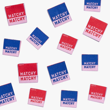 KATM Woven Labels - "Matchy Matchy" - Woven Sewing Labels 10 Pack
