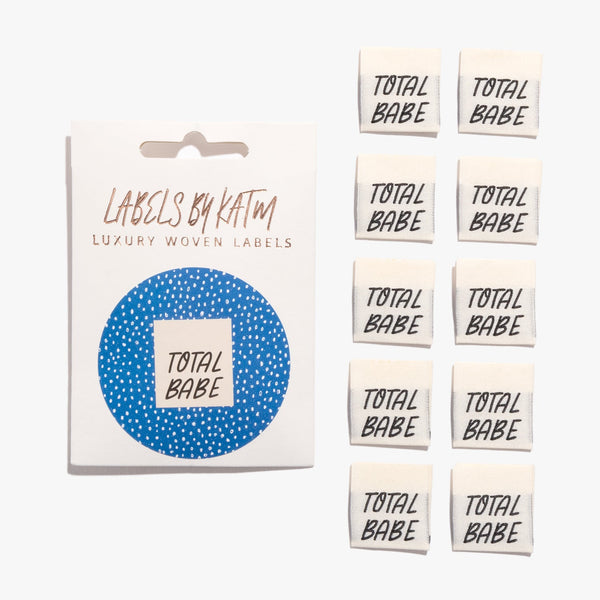 KATM Woven Labels  - 'Total Babe' - Woven Sewing Labels 10 Pack