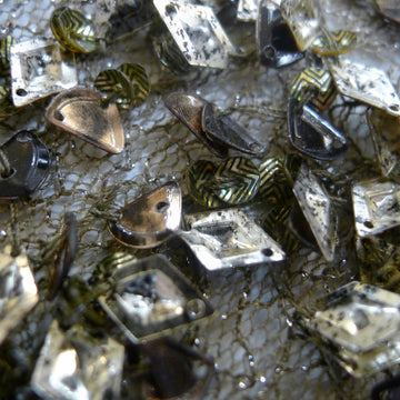 Beaded Bronze on Tulle