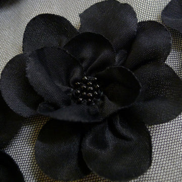 Embroidered Tulle Black