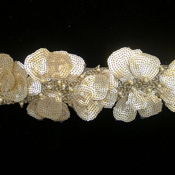 Golden Sequin Applique Trim