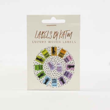 "Rainbow Mini Hands" - Mixed 14 Pack of Woven Labels