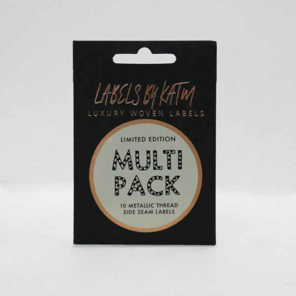 KATM Woven Labels - * Limited Edition * MULTI PACK - Metallic Side Seam Labels - Mixed 10 Pack