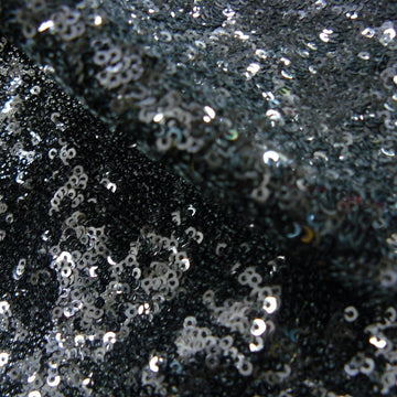 Disco Black - Stretch Tulle Sequins