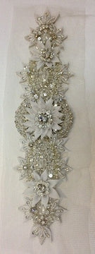 Ivory/Silver Diamante Motif