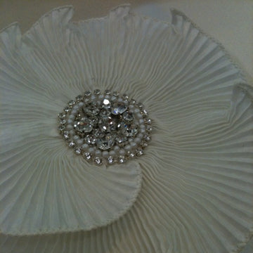 Ivory Sunray Pleated/Diamante Motif