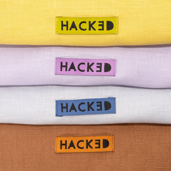KATM Woven Labels - "Hacked" - printed cotton labels 10 Pack