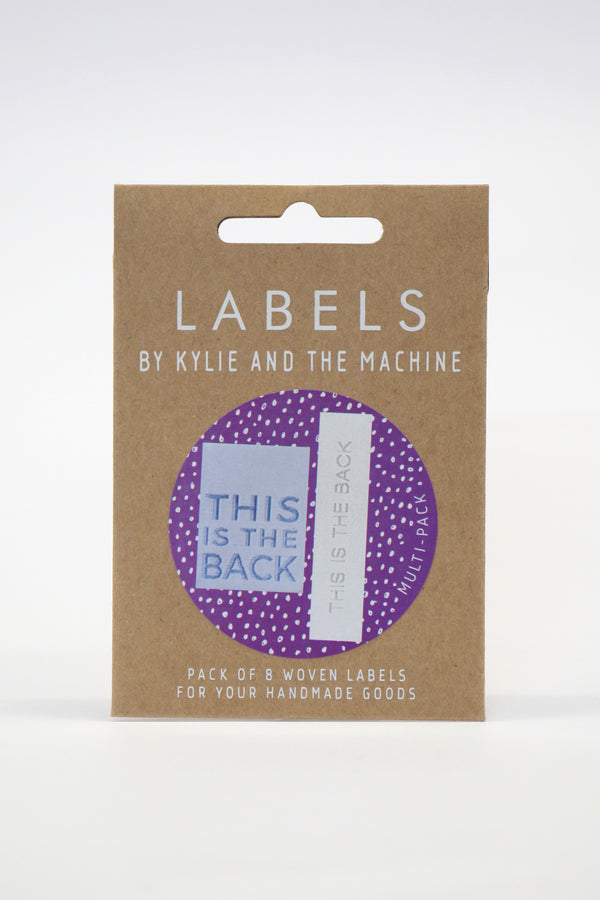 KATM Woven Labels - NEW "THIS IS THE BACK" (Dual Pack) -  woven sewing labels 8 Pack