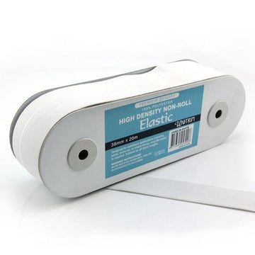 High Density Non-Roll Elastic (38mm) - White